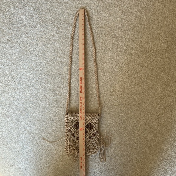 Boho macrame crossbody small purse ideal for phone, wallet & other essentials - Picture 11 of 12
